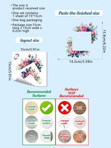 1pc Elegant Tulip Light Switch Socket Wall Sticker - Self-Adhesive Floral Pattern, Easy To Apply, Suitable For Bathroom, Bedroom Home Decor Aesthetics - BH15063 - View 4