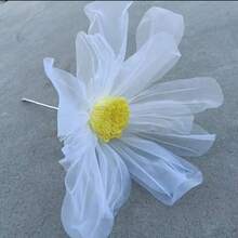 1pc Giant Silk Poppy Flower Bouquet, Wedding Aisle Decor, Home & Outdoor Decoration, Valentine's Day, Artificial Flower - White - View 12
