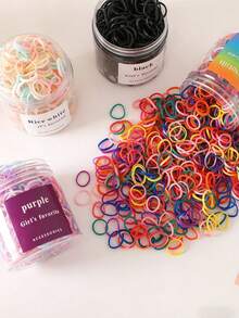 500 piezas de gomas elásticas desechables para el cabello, adecuadas para niñas con cabello fino, uso versátil diario - Multicolor - Ver 4