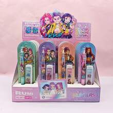 1pc K-POP Style 0.5mm Automatic Pencil Set With Lead Refills And Protective Sleeve, Durable & Smooth Writing, Suitable As Student/Office Gift Stationery - Multicolor - View 1