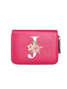 1 pieza Tarjetero con cremallera y flor de rosa, Cartera con cremallera de gran capacidad y múltiples compartimentos para tarjetas, Bolsa portátil para almacenar tarjetas de crédito y monedas, Cartera con cremallera de moda, Billetera corta de negocios casuales con ranuras para tarjetas, Billetera corta unisex, Mejor regalo para el Día de San Valentín, Ramadán, Pascua y Año Nuevo - Multicolor - Ver 19