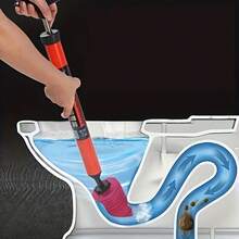 1pc Toilet Plunger, Drain Cleaner Tool For Unclogging Toilet, Sink, Bathtub, Sewage Pipe - Red - View 6