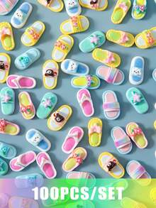 10/30/50pcs Colorful Summer Flip Flop Resin Pendant, 9 Styles Of Sandal Design, Cute Vacation Accessory, DIY Craft Material For Scrapbooking, Phone Case, Jewelry, Hair Clips, Rings And More - Holiday Sandals - View 10