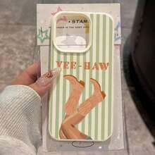 1 pieza Funda de teléfono suave de TPU con patrón de rayas estilo vaquero retro compatible con iPhone 17 Pro Max/17/16 Pro Max/15/13/12/11, S20 FE/A15/S24/A55, Note 11/12/13 Pro, protección de Body completo a prueba de golpes - Blanco 14 - Ver 13