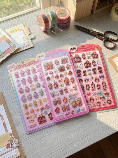 1张卡通贴纸，可爱可重复使用防水贴纸，DIY手工贴纸，适用于手机壳、笔记本、笔记本电脑、礼品包装、派对装饰，完美的节日礼物，粉丝和朋友的理想之选