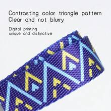 一套几何图案狗狗胸背带，弹簧升级防逃脱宠物胸带，适用于小型/中型犬，包含1个赠送的围栏 - 彩色 - 查看 6