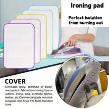 2pcs Silicone Iron Protective Cover, High Temperature Ironing Board Net Insulation Pad, Protective Clothing & Home Accessories, Anti-Stick Iron Protector Cover, Polyester Fabric, Suitable For Home And Garment Factory, Fashionable Iron Cover Material - Multicolor - View 12