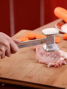 1pc Meat Tenderizer, Stainless Steel Meat Mallet For Pounding Beef, Steak, Chicken, Pork, Kitchen Tool - Multicolor - View 8
