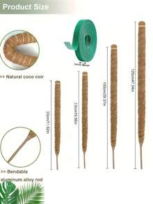 Soporte flexible de poste de musgo, adecuado para plantas trepadoras de interior, plantas en maceta trepadoras, soportes para plantas de interior altas, plantas ornamentales, Monstera, Sansevieria, Philodendron - Palitos de palma de coco - Ver 7