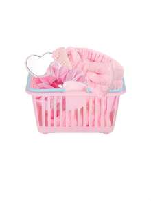 24 Stück/4 Sets SPA Party Set, beinhaltet 4 herzförmige Spiegel, 4 rosa Stirnbänder, 4 Satinhaarschleifen, 4 Kämme, 4 Schlafmasken und 4 kleine Körbe. Geeignet für Damenpartys, Muttertag, Feiertagsgeschenke, Übernachtungsparty Zubehör - Rosa Set - Übersicht 9