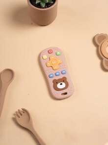1pc Silicone Baby Teether Toy Remote Control Shape With Cute Bear Chew Teething Toy For Infants Babies Accessories - Multicolor - View 5