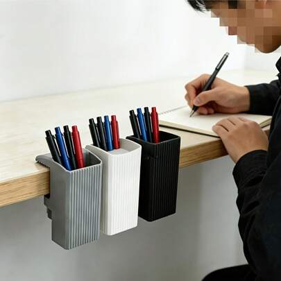 Un porte-stylo de bureau avec design à interrupteur à vis, gain d'espace, convient aux bureaux épais, parfait pour l'organisation à la maison et au bureau