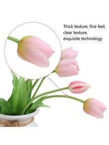 Bộ 10/5/1 bông hoa tulip nhân tạo, cao 45 cm, chất liệu PU, trông như thật, thích hợp cho ngày Valentine, trang trí năm mới, trang trí đám cưới và trang trí nhà cửa. - Nhiều màu - Xem 4