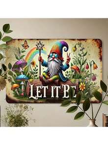 1pc "Make It Happen" Dwarf Vintage Wall Decor Sign, Vintage Metal Wall Art Suitable For Outdoor, Patio, Yard, Porch, Garage, Home, Cafe, Bar, Club, Farm, Garden - Metal Wall Decor Plaque, Perfect For Holiday Gifts - Multicolor - View 4