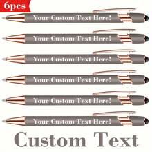 6pcs Customizable Multi-Color Metal Ball Pens - Retractable, Lightweight And Durable, Medium Tip - Blue, Pink, Gray, Green, Beige, Black Options - Suitable For Business, Office Supplies, School, Back To School And Graduation Gifts, Personalized Pens - Bộ - Xem 4