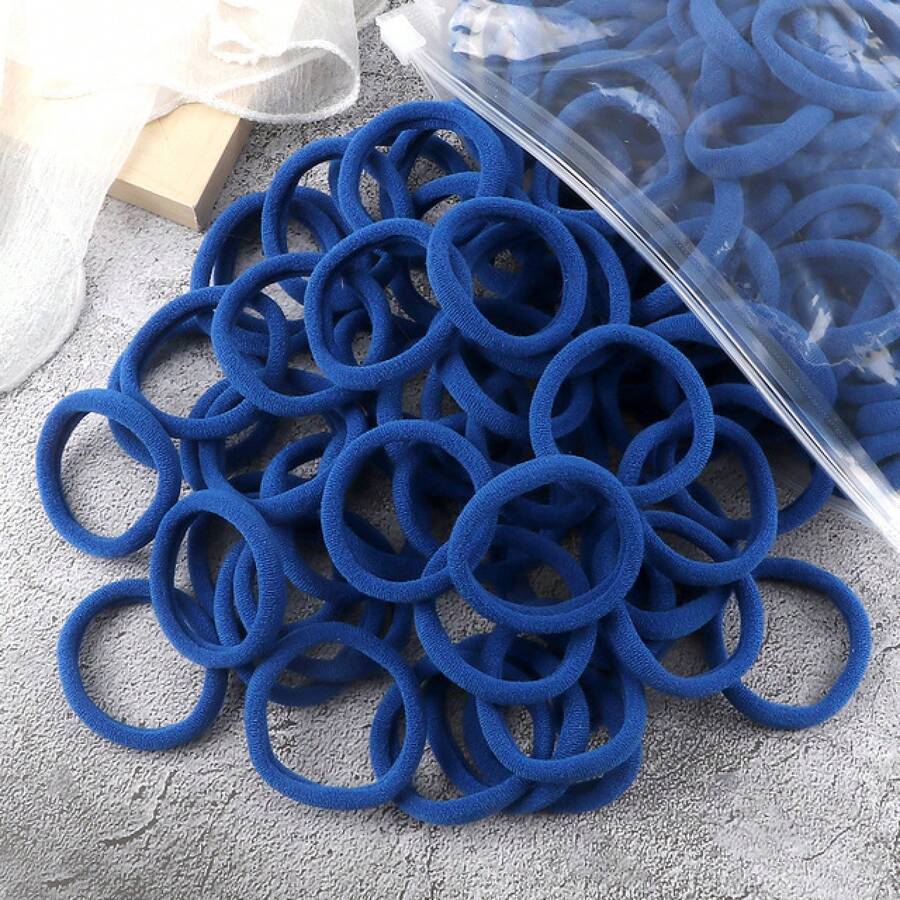 50 Towel Hair Ties 4cm Girls' Solid Color Elastic Hair Bands High Ponytail Hair Accessory's Day NJU5 - 28 - 查看 1