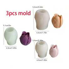 Set de 3 moldes de resina con forma de flor de tulipán, adecuados para hacer resina epoxi, yeso, velas, incienso, decoración del hogar y decoración de bodas - 3 tulipanes - Ver 7
