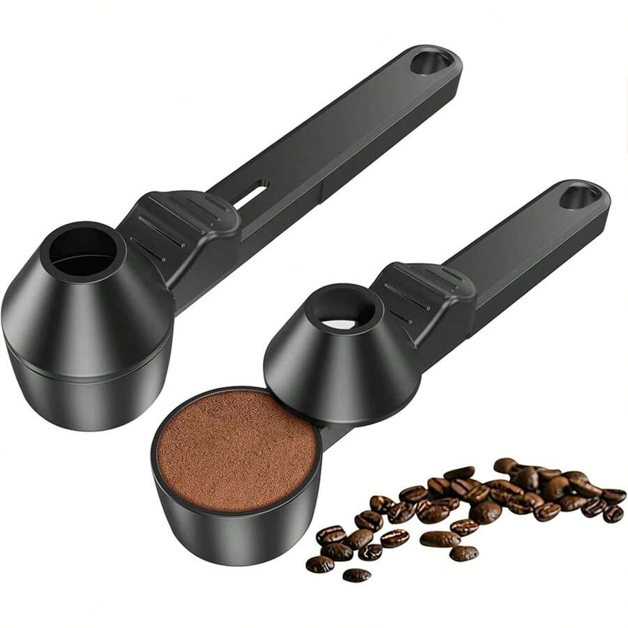 1个二合一咖啡勺兼漏斗，加厚勺身，精准计量，防滑防漏，适用于咖啡粉、茶粉、蛋白粉。兼容K杯和法压壶。 - 黑色 - 查看 1