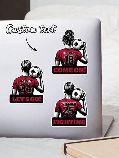 Custom Soccer Player Name Sticker, Personalized Soccer Team Name Stickers, Number, Player Soccer Waterproof Die-Cut Vinyl Sticker Soccer,Personalized Soccer Stickers, Custom Decals, Girls Soccer, Team Number, Stickers Water Bottle, Player Gift, Team