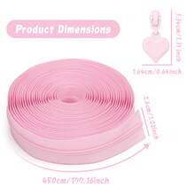 177 cm Cerniera a catena + 10 pezzi di cursori di cerniera coordinati, cursori di cerniera a forma di cuore solido, cerniera in nylon n. 3 nei colori macaron, adatti per borse, zaini, portafogli, tessuti per la casa, sostituzione per cucire e fai da te - #3 Nylon + Cuore - Visualizzare 6