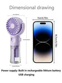 BREEZORA Portable Handheld Misting Fan With Humidifier, USB Rechargeable 4-Speed Adjustable Mini Desk Fan, Suitable For Outdoor And Indoor Use, Gift For Women, Holiday Essential - Handheld - View 5