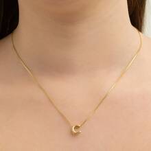Venetian Chain Necklace With Letter Pendant, 18K Gold Plated - D France Semi-Jewels - 金色 - 查看 7