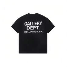 Hot Selling Vintage High Street T-Shirt Gallery Depts Printed Shirt Fashion Letter Print T-Shirt Casual O-Neck Tee Women Tee Summer Brand Top - 黑色 - 查看 1