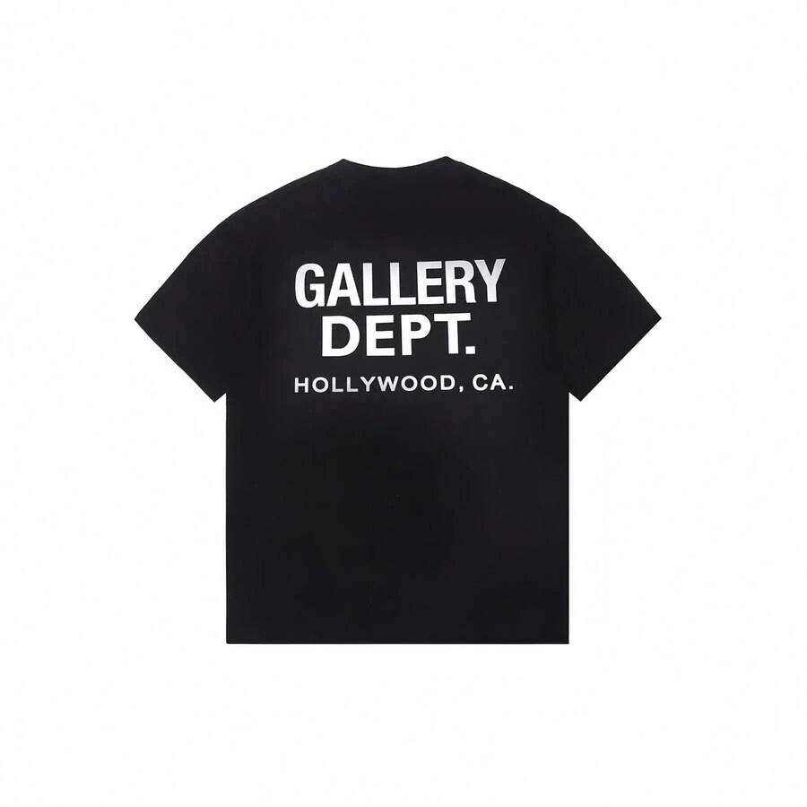 Hot Selling Vintage High Street T-Shirt Gallery Depts Printed Shirt Fashion Letter Print T-Shirt Casual O-Neck Tee Women Tee Summer Brand Top - 黑色 - 查看 1