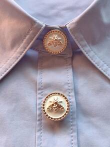 1pc/2pcs Elegant Floral Geometric Button Decor, Shirt Button Cover Clip-On Button Decor, Fashionable Crystal Cufflink Decor, Suitable For Tuxedo And Wedding Dress Decoration - White - View 5