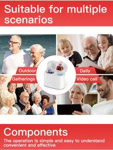 助听器，无线声音放大器 ITE 迷你隐形助听器，适用于老年人和听力障碍人士 - 彩色 - 查看 4