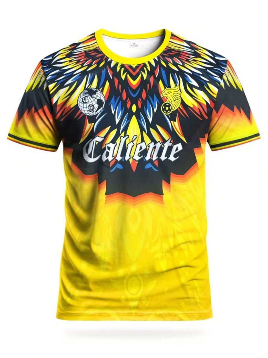 Football Cup Men's Sports Football Shirt Men's Round Neck Shirt Breathable Knitted Fabric Match Training Casual Wear Men's Top Ball Jacket - Multicolor - View 1