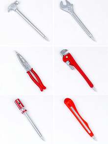 1/3/6pcs Set Realistic Metal Tool Shaped Pens, Creative Wrench, Hammer, Pliers Design Neutral Pens, Novelty Stationery Supplies (Random Style) - Hardware - View 11