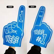 17.5 Inch Oversized Foam Finger With "We're Number 1" Design, Cheer Prop Ideal For Sports Events, Competitions, School And Stadium Cheering Performances. Colorful Sports Fan Accessory Expressing "It's Goin' Down" Spirit, Suitable For Games, Sports Events, Competitions, Party Favors, Perfect Photo Prop And Cheering Gear! - A - View 5