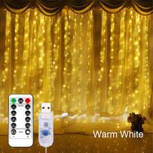 1pc USB Powered Curtain LED String Light, 8 Modes Festive Lighting, Atmosphere Lamp For Indoor Wedding Birthday Party Bedroom Window Living Room Decor (Remote Control Excluded) - USB Curtain Light - View 15