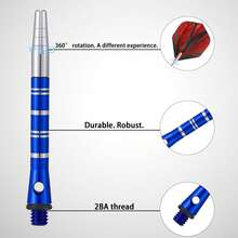 HUANQU 3pcs Rotatable Aluminum Dart Shafts, 2 Size Options, 51mm/43mm (2BA Standard Thread), Multiple Colors Available For Soft Or Hard Tip Darts, Durable And Accurate, Suitable For Darts Players Of All Levels, Great Gift For Easter, Ramadan, Father's Day - Multicolor - View 2
