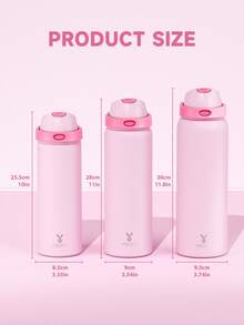 Meoky 24oz Vacuum Insulated Water Bottle With 2-In-1 Straw And Spout Lid, Insulated Cup, Keep Cold 24H, Leak-Proof, Fits In Car Cup Holder, Stainless Steel Tumbler For Sports, Travel, And School - 淺粉色 - 查看 3