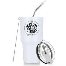 30oz Stainless Steel Tumbler Black White Options,  The Red Clay Strays Mobile Graphic Cups, Insulated Travel Coffee Mug With Lid And Straw , Double Wall Vacuum Reusable Travel Cups, Funny Birthday Party Gift For Women & Men - trắng - Xem 1