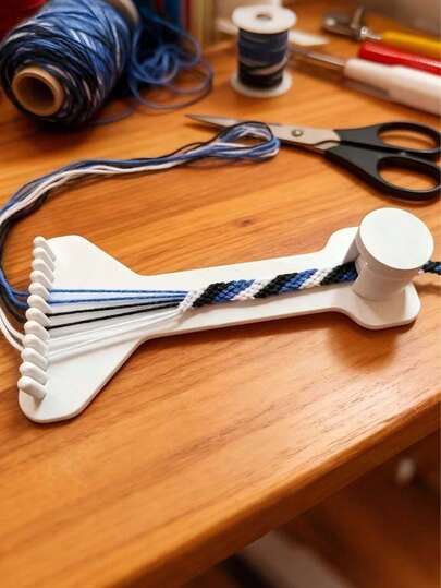 1pc Sturdy Manual Rope Weaving Loom - DIY Braiding Tool Suitable Quick Setup For Braiding Chains For Handmade Braiding, Durable Plastic Loom For Handmade Creations Suitable For Hand Chains, Braids & Accessories, Compact & Portable For Beginners & Experts