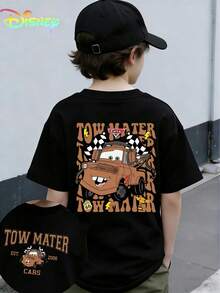 Disney Pixar Cars Tow Mater Unisex Kids T-Shirt | 2-14 Years | Soft Breathable Graphic Tee | All-Season Casual Wear | Express Delivery - Black - View 1
