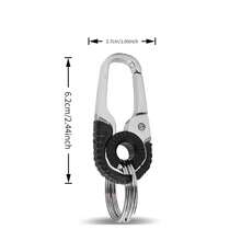 1-Piece Heavy-Duty Stainless Steel Keychain Hook - Double-Ring Carabiner With Safety Locking Mechanism, Compatible With Keys/Cables/Luggage - Suitable For Outdoor Activities And Daily Use - Durable Key Storage Accessory - Black - View 4