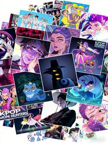 Bộ sticker anime K-Pop, phong cách thẩm mỹ Y2K Rumi Mira Zoey, thích hợp dán lên laptop, ốp điện thoại, bình nước, quà tặng lý tưởng cho nhật ký của fan K-Pop. - Nhiều màu - Xem 10