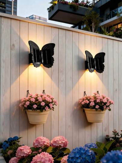 Solar-Powered Outdoor Butterfly Wall Lamp, Waterproof Wall Lamp, Courtyard Garden Landscape Decorative Lamp