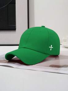 1pc Men's Casual Simple Cross Print Pattern Adjustable Baseball Cap, Suitable For Everyday And Travel Outfits - Multicolor - View 7