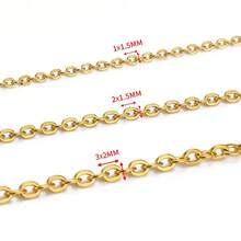 Rantai Salib Datar Emas Stainless Steel 2m/10m dengan Cincin O untuk Pembuatan Perhiasan DIY, Gelang, dan Aksesoris Kalung - N0114 - View 2
