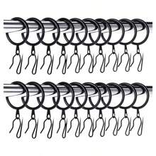 10pcs Metal Curtain Rings And 10pcs Metal Hooks, Suitable For Windows, Doors Or Shower Curtains. Metal Curtain Rings With Eyelets For Pleated Curtains. Durable Metal Hooks. Home Decor Hardware. Elegant Window Decoration. Smooth Surface. - Multicolor - View 3
