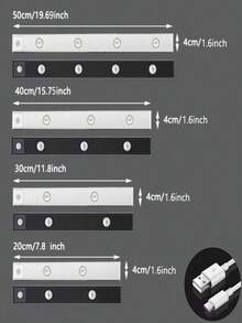 1pc Cat Eye Motion Sensor Cabinet Light USB Rechargeable LED Light Strip Dimmable 3 Color Temperatures Suitable For Kitchen Wardrobe Cabinet Bedroom Hallway - Three Colors Of Light - View 12