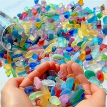100g/200g/500g Assorted Frosted Sea Glass Chips, Colorful Ocean-Themed Decorative Material, Suitable For Vases, Jewelry Making And DIY Home Decor - Multicolor - View 5