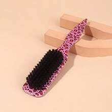 4pcs Leopard Print Pointed Tail Brush And Needle Tail Comb Set. Soft Boar Bristle Brushes, ABS Material. Smooths Hair, Suitable For Hair Care And Styling. Suitable For Home And Salon Use, Essential For Back To School Season And Travel. - Multicolor - View 8