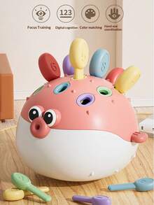 Cartoon Puffer Fish Peg Toy, Fine Motor Skill Development, Hand-Eye Coordination & Concentration Training, Early Education Toy For Infants & Toddlers 10 Months - 3 Years Old, Newborn Baby Boy Girl Gift - Multicolor - View 3