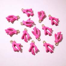 10 piezas de 16x10x5mm Colgantes de coral esmaltado 3D de aleación metálica para hacer joyas DIY, accesorios para pulseras, aretes, collares - coral - Ver 5